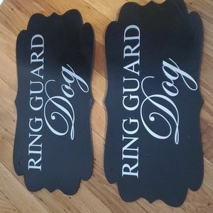 Ring Guard Dog wood signs - set of 2